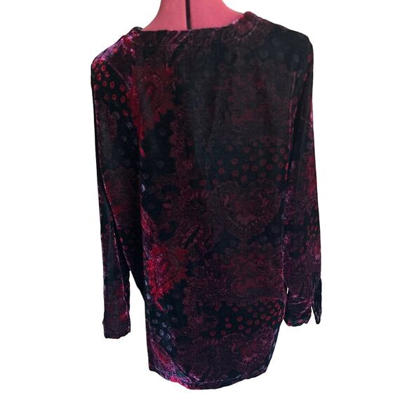 White Stag‎ Women’s One Button Paisley Velvet Cardigan - Picture 3 of 5